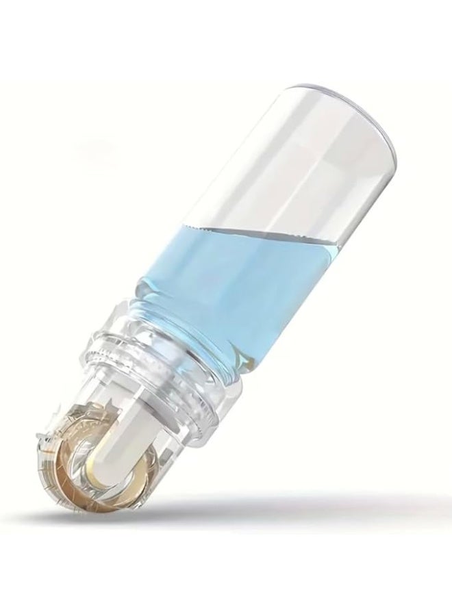 Hydra Roller 64 Microneedle Derma Roller for Face - 0.25mm Titanium Gold-Plated Needles - 10ml Serum Applicator Bottle for Skin Rejuvenation, Brightening & Anti-Aging - Home Microneedling Tool - Image 1