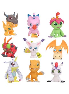 A 9-piece set of characters from the anime Digital Heroes Digimon, 5 cm