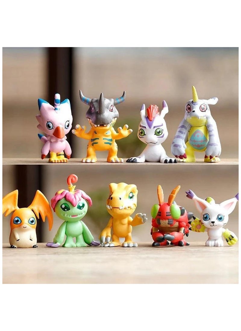 PG - A 9-piece set of characters from the anime Digital Heroes Digimon, 5 cm - Image 1
