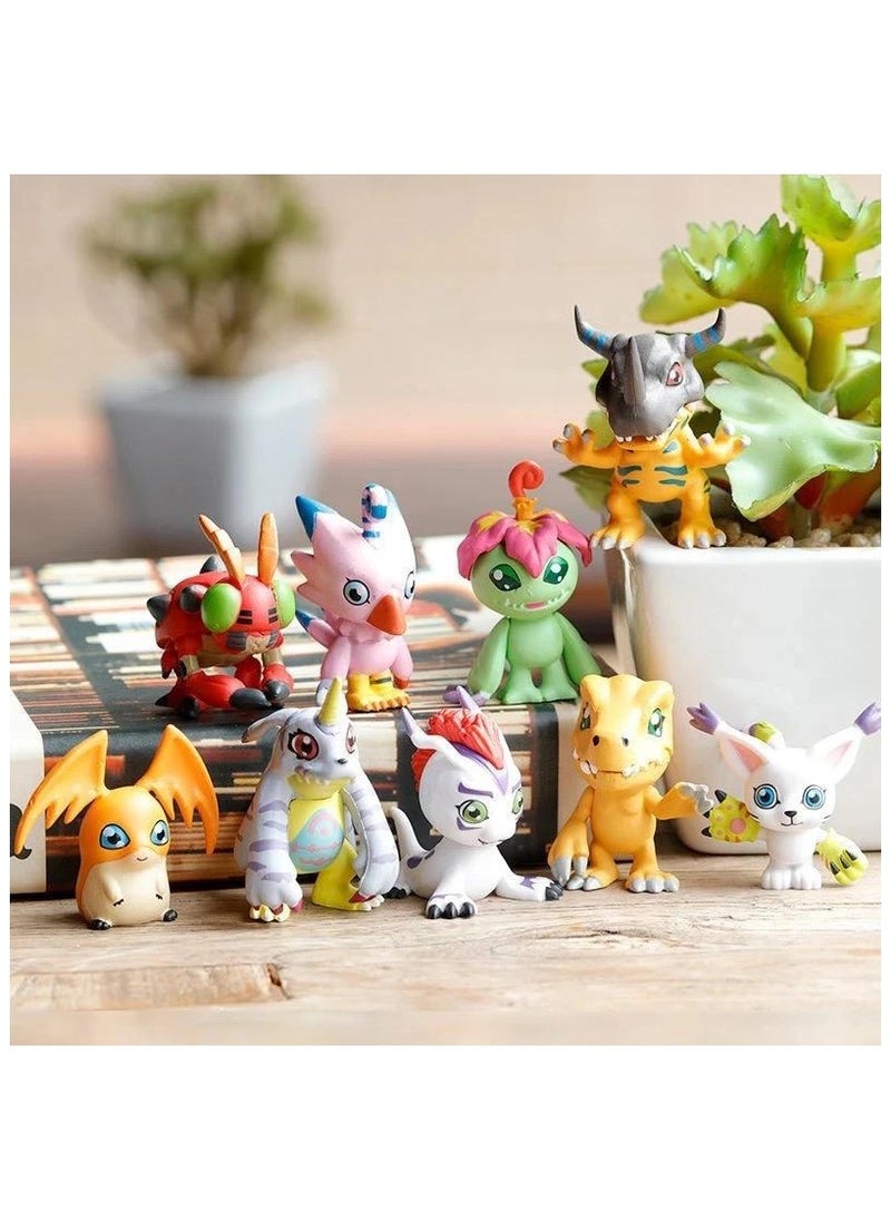 PG - A 9-piece set of characters from the anime Digital Heroes Digimon, 5 cm - Image 1
