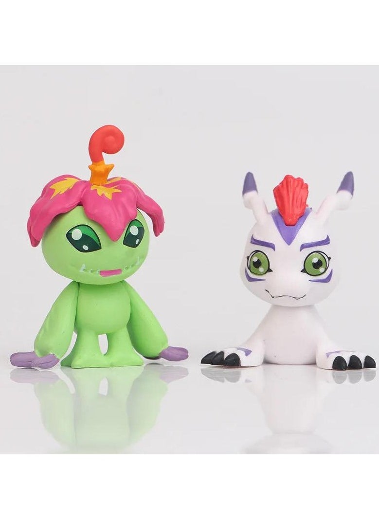PG - A 9-piece set of characters from the anime Digital Heroes Digimon, 5 cm - Image 1