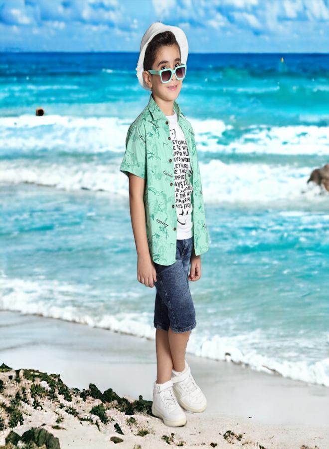 تشويس طقم للأولاد (قميص رسمي وتي شيرت بدون أكمام) (عمر 3 سنوات) - إصدار 2024 - خامات لطيفة وألوان زاهية لمظهر أنيق ومريح, الآن حصريا فى 🌈 تشويس - Image 4