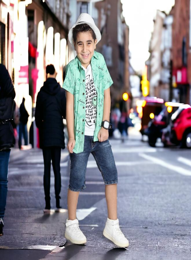 تشويس طقم للأولاد (قميص رسمي وتي شيرت بدون أكمام) (عمر 3 سنوات) - إصدار 2024 - خامات لطيفة وألوان زاهية لمظهر أنيق ومريح, الآن حصريا فى 🌈 تشويس - Image 5