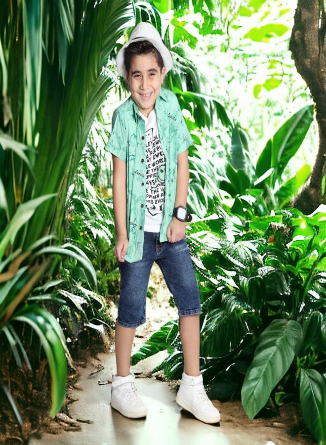 تشويس طقم للأولاد (قميص رسمي وتي شيرت بدون أكمام) (عمر 3 سنوات) - إصدار 2024 - خامات لطيفة وألوان زاهية لمظهر أنيق ومريح, الآن حصريا فى 🌈 تشويس - Image 2