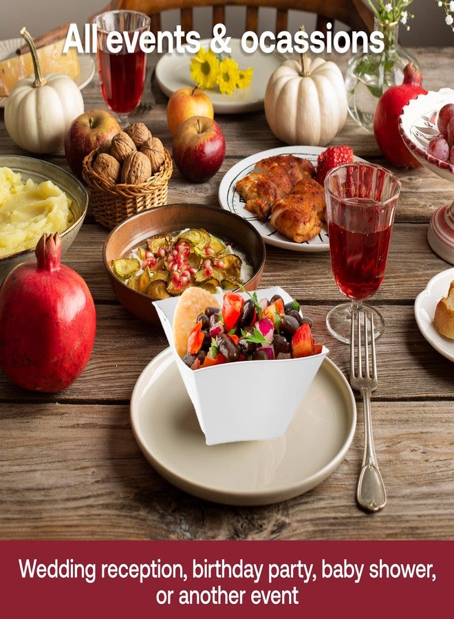 Smarty Had A Party 120 Elegant Disposable Plastic Bowls, 14 oz Fancy Wave White Soup Dishes, Heavy Duty Tableware for Hot Soup, Salad, Dessert, and Events - Image 4