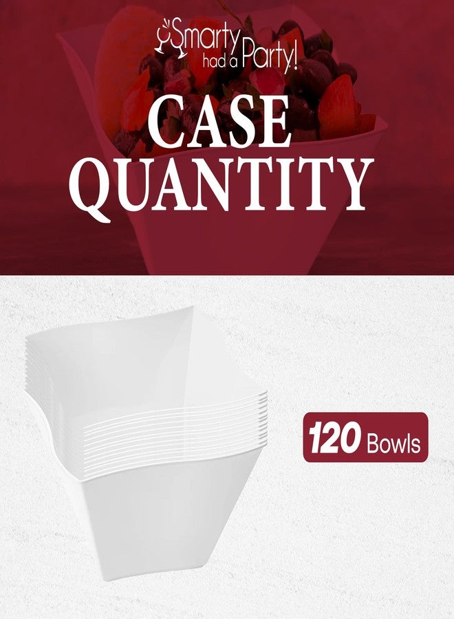 Smarty Had A Party 120 Elegant Disposable Plastic Bowls, 14 oz Fancy Wave White Soup Dishes, Heavy Duty Tableware for Hot Soup, Salad, Dessert, and Events - Image 5