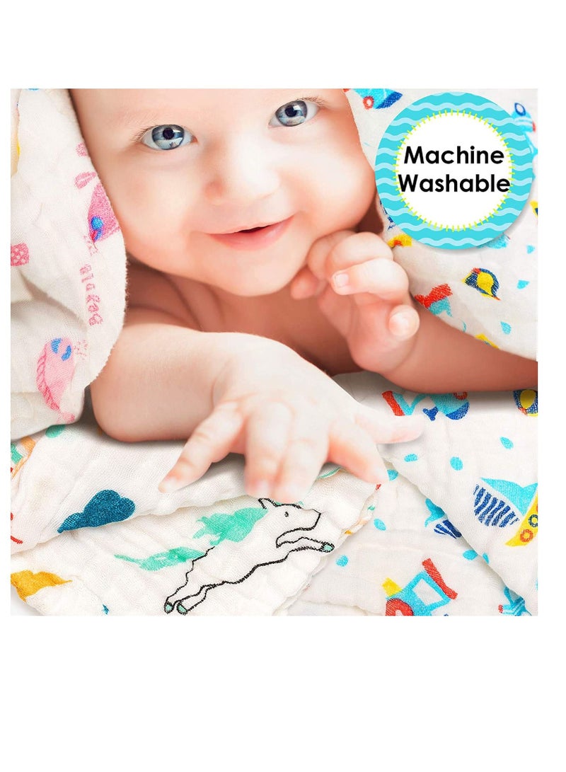 Y&D 6 PCS Baby Bath Set Face ClothNewborn Clothes Wipes For Newborn Wash Cloths for & Body Organic Wipes Soft Towels Cloth (Random Pattern) - Image 4