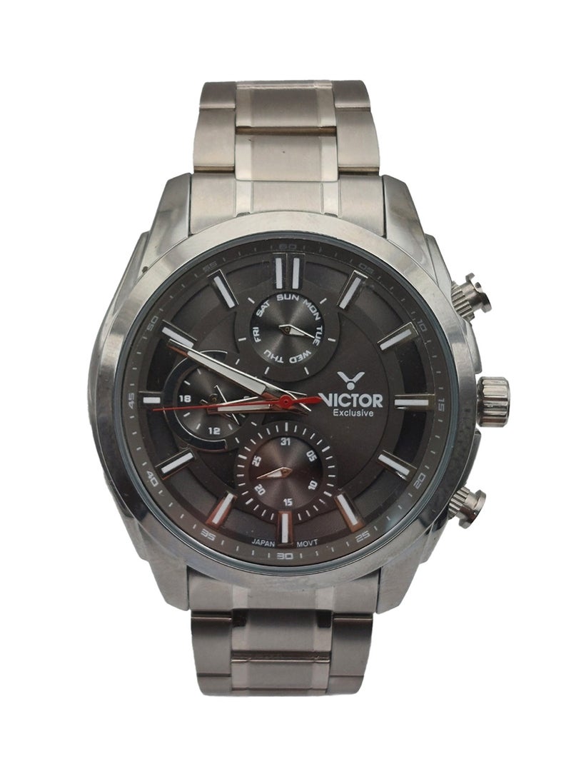 Victor ساعة يد للرجال بتقنية الكوارتز مع حزام من الفولاذ المقاوم للصدأ - V1440 - 42 مم - Image 1