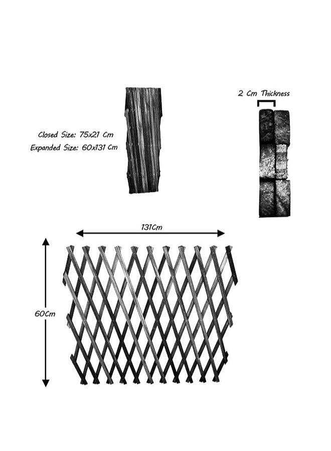 HOME TASTE Expendable Wooden Garden Fence Wooden Fence Portable For Garden Wooden Wicker Fence For Home Wall Hanging Wooden Fence For Wall Wooden Plant Trellis Frame Wooden Fence - Image 3