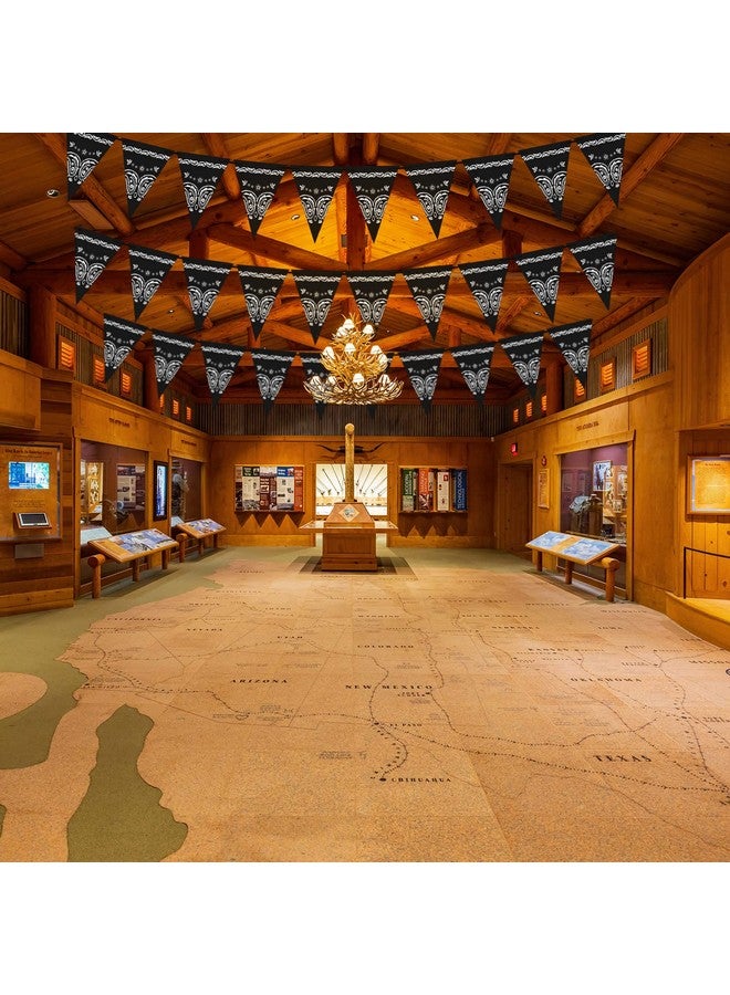 Glenmal 5 Pack Bandana Pennant Banner Black Bunting Flags Wild West Party Decorations For Birthday Western Cowboy Themed Party Supplies 7.4 X 10.8 Inch - Image 5