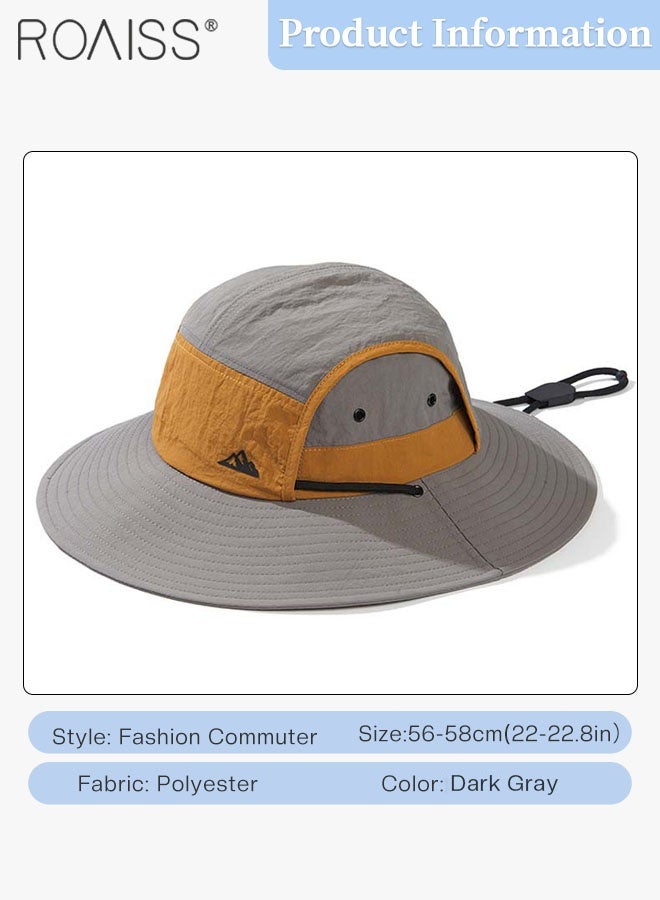roaiss Men's Outdoor Anti-UV Sun Hat，UPF50+ Sun Protection Wide Brim Cap, Breathable Quick-drying Sunshade Climbing Hat Suitable for Summer Travel and Hiking - Image 3