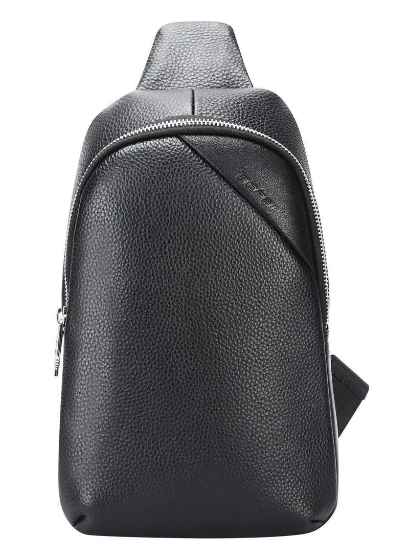 Bopai  Unisex Premium Side Sling Bag Water Resistant Cow Hide Leather Crossbody Bag for Travel Office Business Casual, BO-SL901, Black  | Best Price UAE