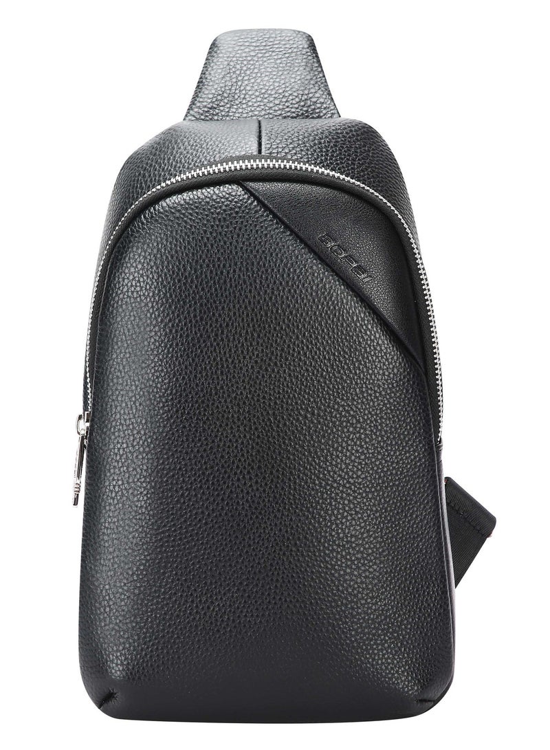Bopai Unisex Premium Side Sling Bag Water Resistant Cow Hide Leather Crossbody Bag for Travel Office Business Casual, BO-SL901, Black - Image 3