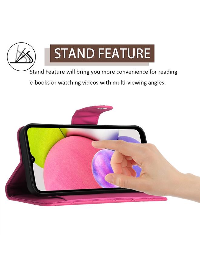 اس-توب جراب لهاتف Samsung Galaxy A03s، جراب هاتف جلدي قلاب بملمس معيني أمريكي مع حبل طويل - Image 4