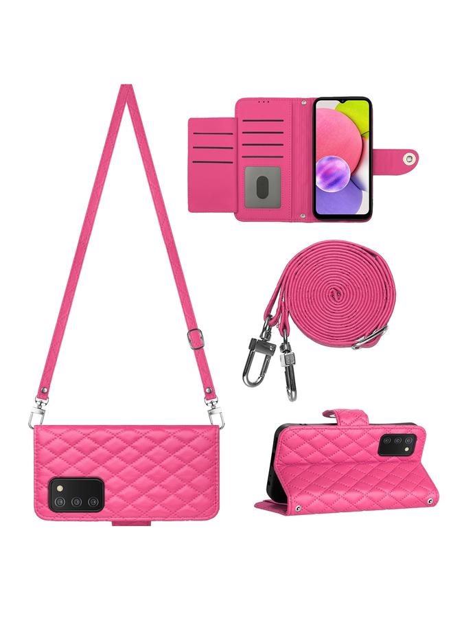 اس-توب جراب لهاتف Samsung Galaxy A03s، جراب هاتف جلدي قلاب بملمس معيني أمريكي مع حبل طويل - Image 1