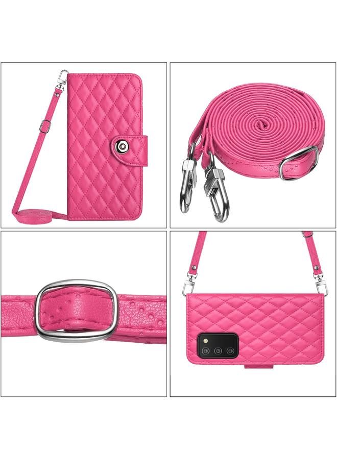 اس-توب جراب لهاتف Samsung Galaxy A03s، جراب هاتف جلدي قلاب بملمس معيني أمريكي مع حبل طويل - Image 5