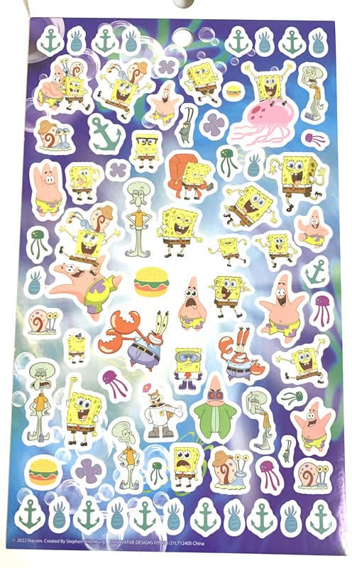 Innovative Designs United Pacific Designs 712405SB: Sponge Bob 4 Sheet Sticker Pad, 200+ Stickers - Image 2