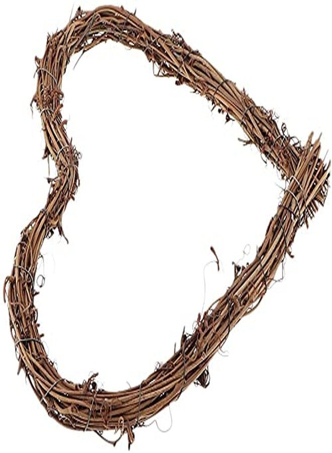 koTTIYA Natural Rattan Grapevine Wreath Vine Wreath Garland Rattan Wood Wreath Heart Shape Flower Garland for Party Hanging Decoration 25cm - Image 2