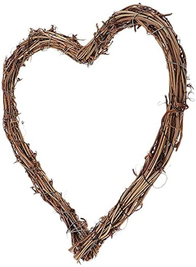 koTTIYA Natural Rattan Grapevine Wreath Vine Wreath Garland Rattan Wood Wreath Heart Shape Flower Garland for Party Hanging Decoration 25cm - Image 4