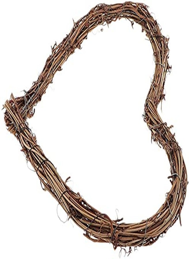 koTTIYA Natural Rattan Grapevine Wreath Vine Wreath Garland Rattan Wood Wreath Heart Shape Flower Garland for Party Hanging Decoration 25cm - Image 5