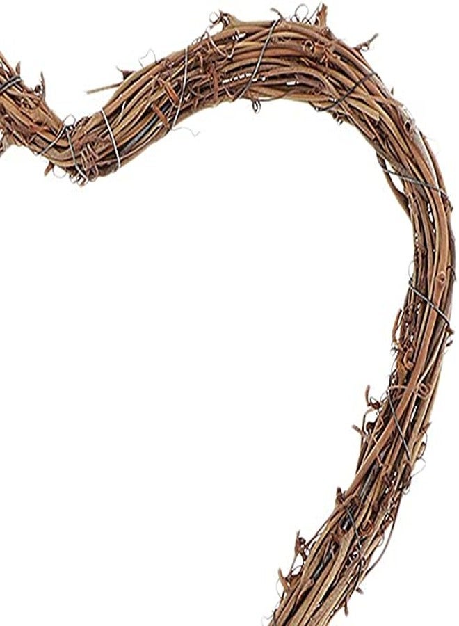 koTTIYA Natural Rattan Grapevine Wreath Vine Wreath Garland Rattan Wood Wreath Heart Shape Flower Garland for Party Hanging Decoration 25cm - Image 3