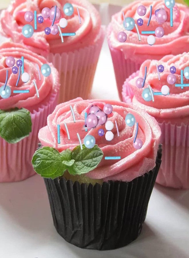 LEBERY 8.4 Oz Pastel Sprinkles, White Pink Purple Blue Sprinkles, Edible Cake Cupcake Sprinkle Edible Cake Pearls for Cake Decorating Mermaid Sprinkle Jimmies Mix for Baking Cookie Decoration - Image 3