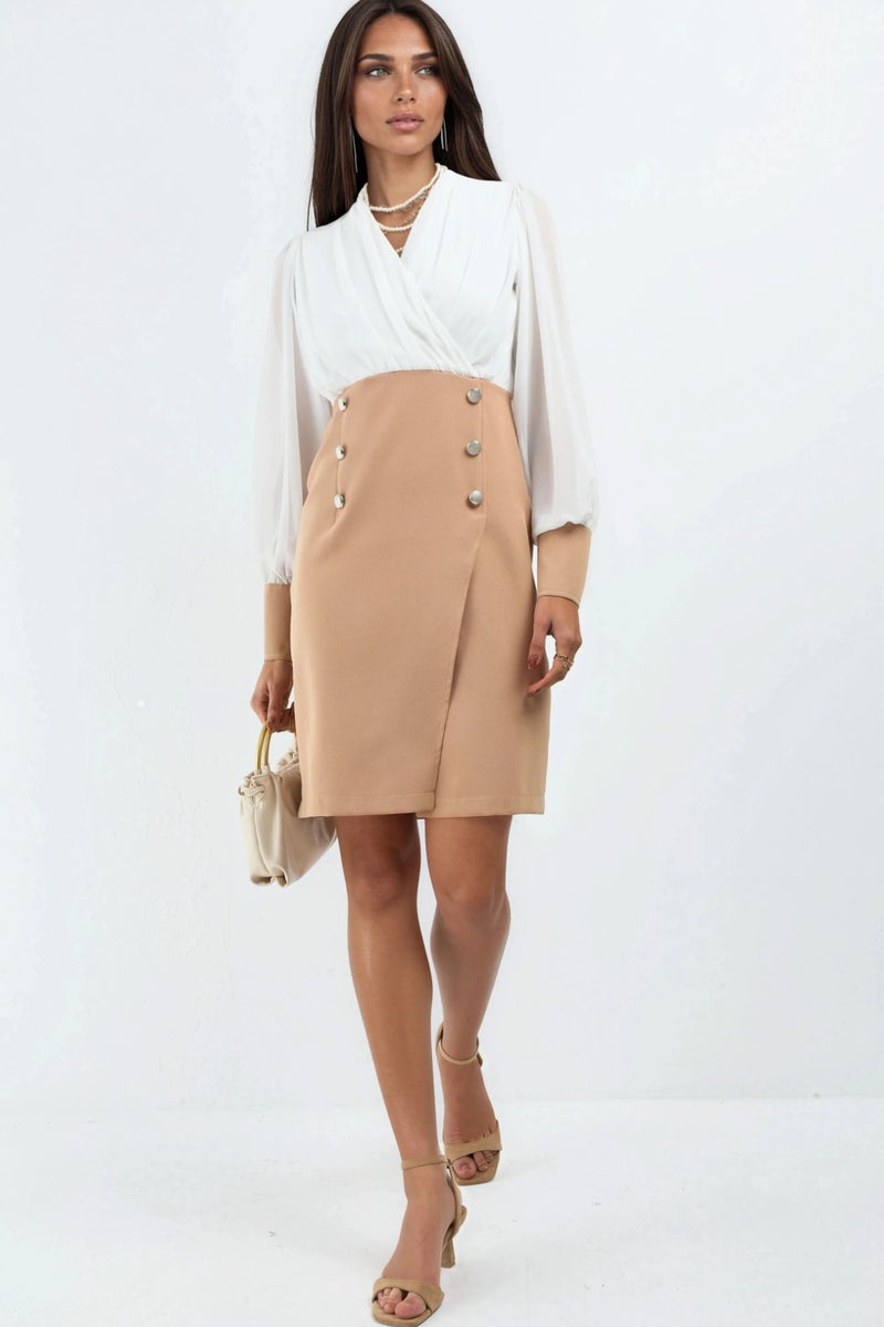 Jennyfer V-neck Color Blocked Mini Dress - Image 3