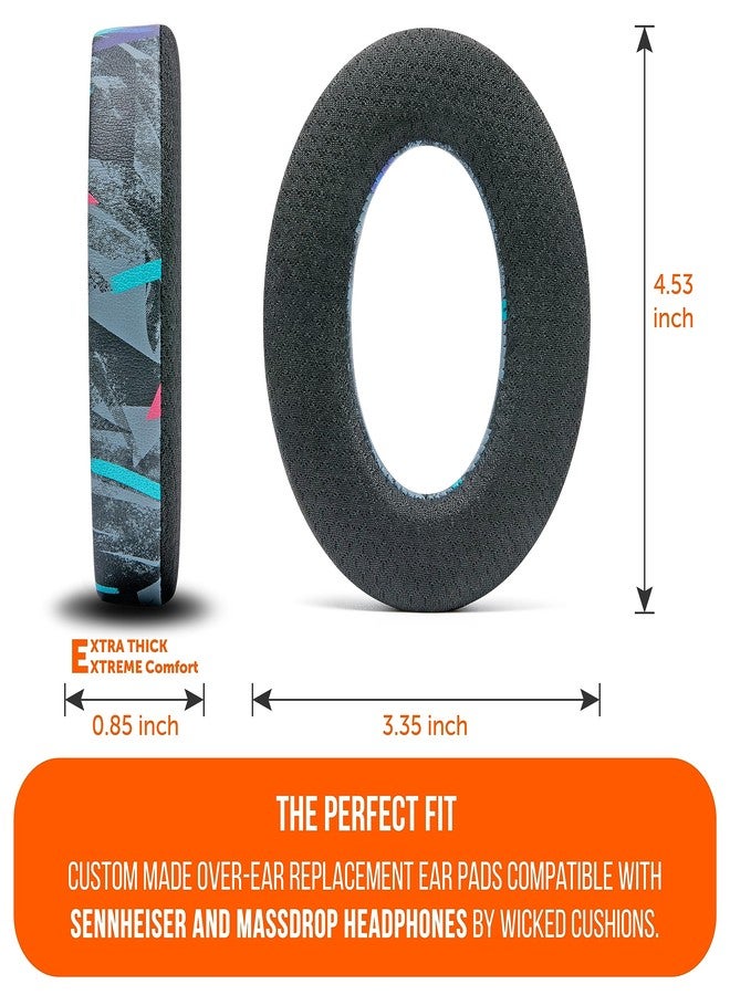 WC Freeze PC38X - Cooling Gel Earpads For Sennheiser PC38X / PC37X / HD599 / HD598/ GAME ONE & More, Made by Wicked Cushions - Elevate Comfort, Durability, & Sound | 90's Black - Image 5