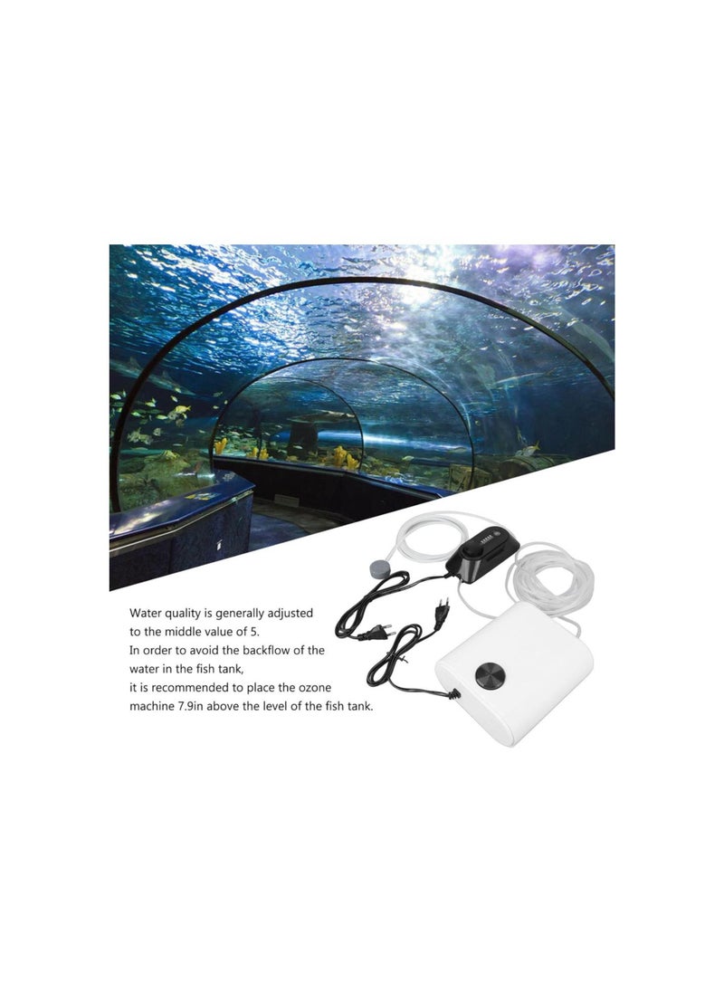 Generic - OUKA Mini Fish Tank Ozonizer, 6W 120MG Ozone Amount Aquarium Ozone Generator, 8W 4 x 3L/Min Maximum Air Volume Air Pump with Bubble Stones Fish Tank Aerator for Fish Tank Fountain(US) - Image 1