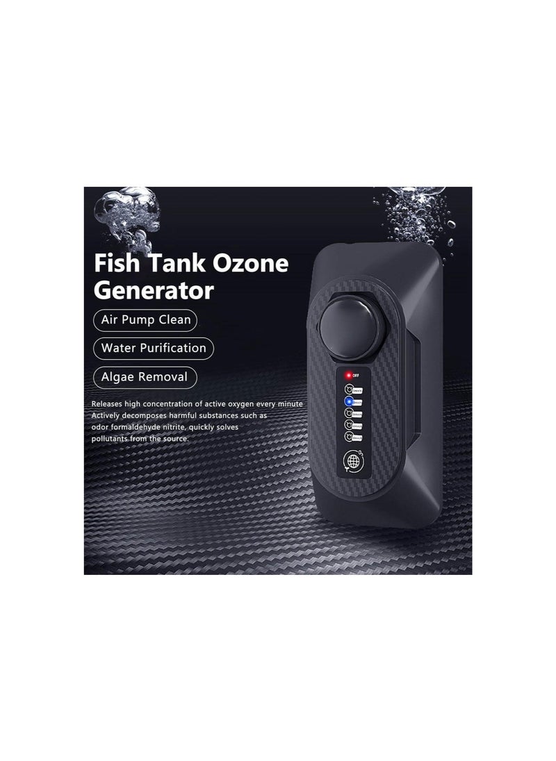 Generic - OUKA Mini Fish Tank Ozonizer, 6W 120MG Ozone Amount Aquarium Ozone Generator, 8W 4 x 3L/Min Maximum Air Volume Air Pump with Bubble Stones Fish Tank Aerator for Fish Tank Fountain(US) - Image 1