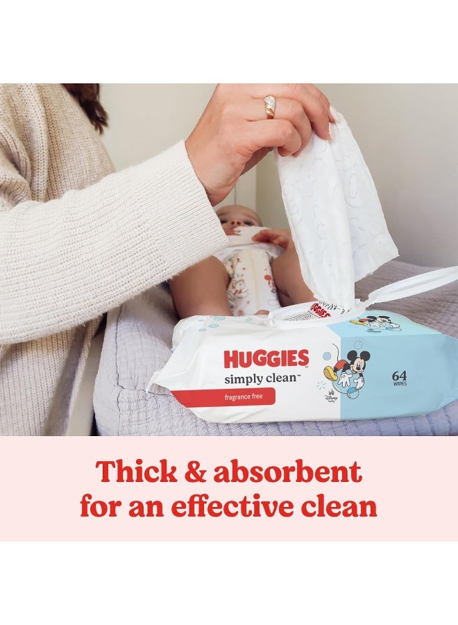 HUGGIES مناديل هاجيز ببساطة نظيفة للأطفال بدون رائحة، 3 عبوات قابلة للفتح (192 منديل إجمالي)، قد يختلف التغليف - Image 5