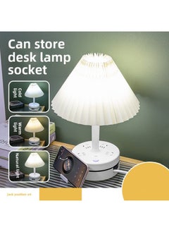 Fengniu Bedroom Eye Protection Desk Lamp With Cable Plug-in Household Office Dormitory Plug-in Board Long Line USB Multi-function Plug-in-Specifications:Fabric White -Total Length: 3.8 M ]