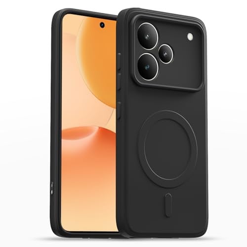 Pikkme Back Cover for Realme P4 Pro 5G Soft Matte Silicone Mag-Safe Design (Mag-Safe Not Support) Camera Protection | Slim Fit Bumper Cover (Black) - Image 1