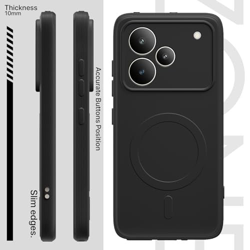 Pikkme Back Cover for Realme P4 Pro 5G Soft Matte Silicone Mag-Safe Design (Mag-Safe Not Support) Camera Protection | Slim Fit Bumper Cover (Black) - Image 3