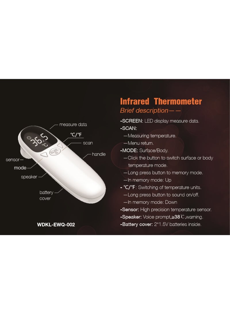 Household Medical Grade Electronic Infrared Thermometer, Baby Forehead/Ear Thermometer, Accurate and Easy-to-use Thermometer for Home use - Image 4