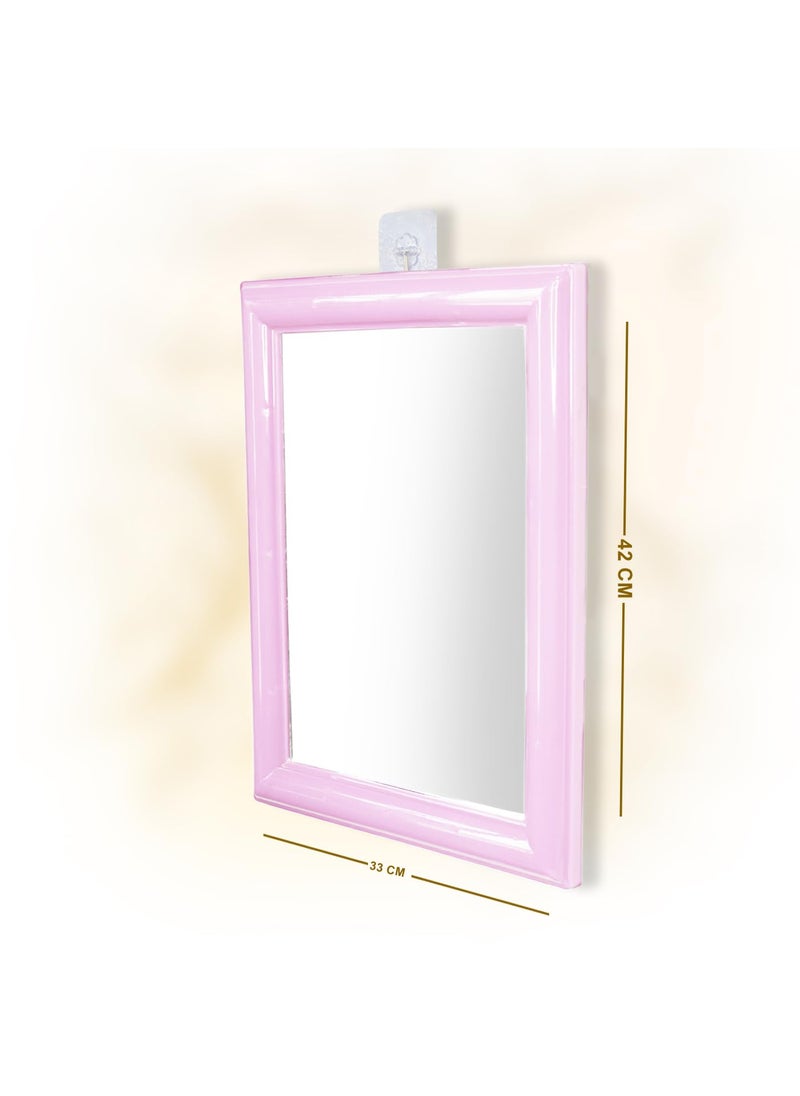 Confidence - Confidence Big Frame Glass Wall Mirror for Washbasin (Light Pink, 30 Gram) - Image 1
