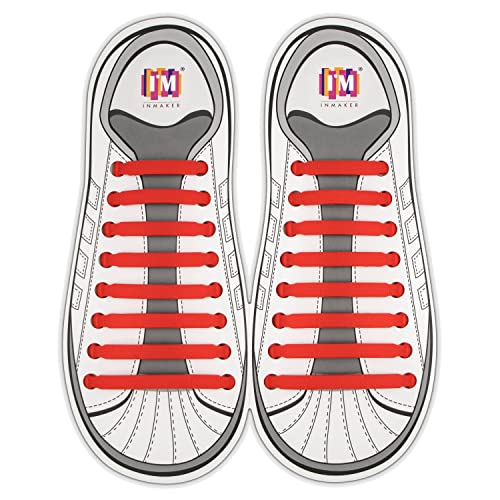 INMAKER No Tie Shoe Laces for Adults and Kids, Elastic Shoelaces for Sneakers, Rubber Silicone Tieless Laces - Image 1
