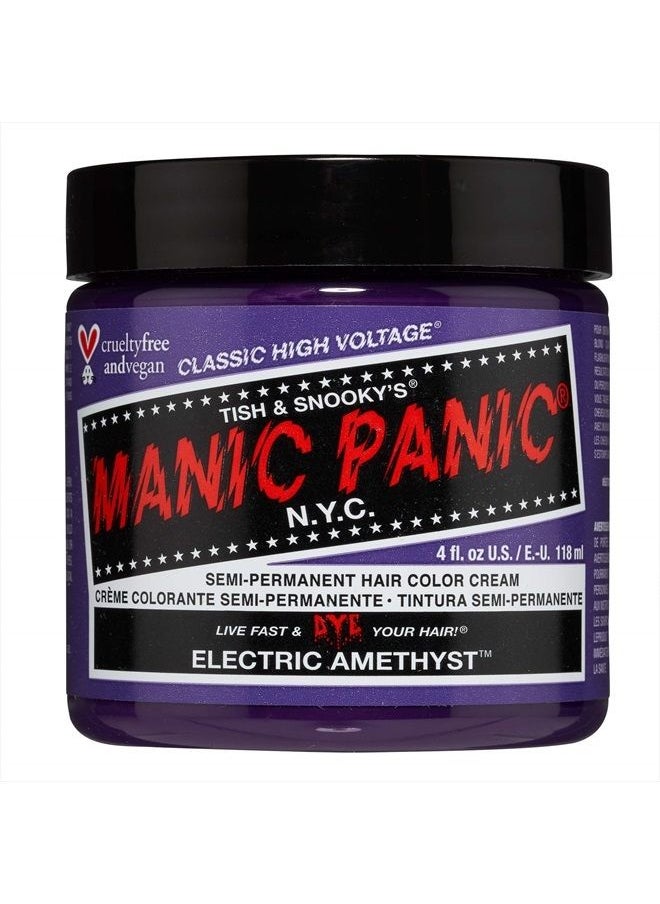 Manic Panic - Electric Amethyst Hair Dye – Classic High Voltage - Semi-Permanent Hair Color - Medium Violet Purple With Blue Undertones - Vegan, PPD & Ammonia-Free - For Coloring Hair on Women & Men - Image 1