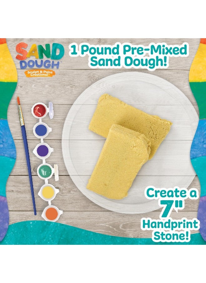 made by me - ! Sand Dough Sculpt & Paint Creations! Mold Your Own Hand Print Stone, Diy 7-Inch Handprint Stone Kit, Mess-Free Stepping Stones, Staycation Activity, Keepsake Gift For Kids Ages 4+ - Image 1