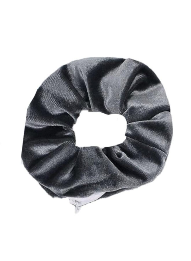 IBDA Secret Zipper Scrunchie, Hidden Pocket Secret Stash Hair Ties, Coins Purse Set,Handmade, Adjustable Size Head Accessories(Pack of 01) - Image 2