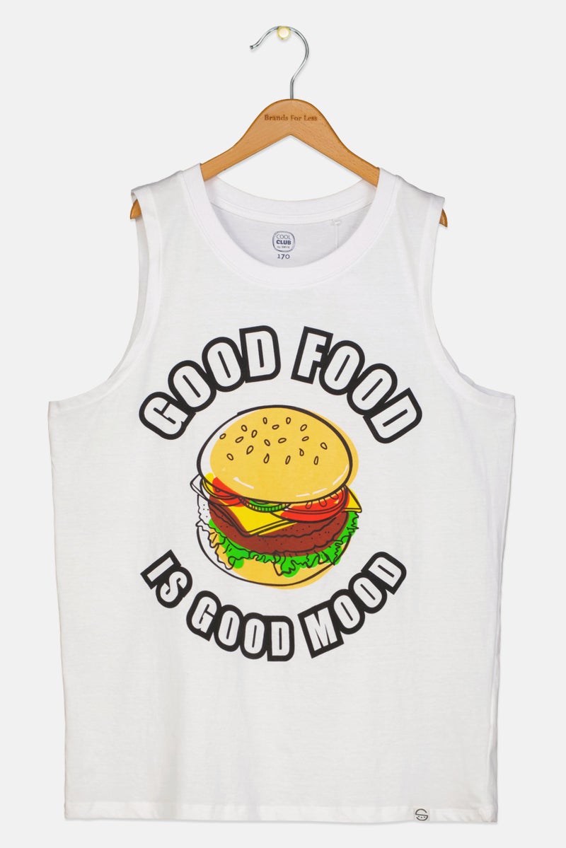 Cool Club Kids Boy Crew Neck Sleeveless Graphic Vest, White Combo - Image 1