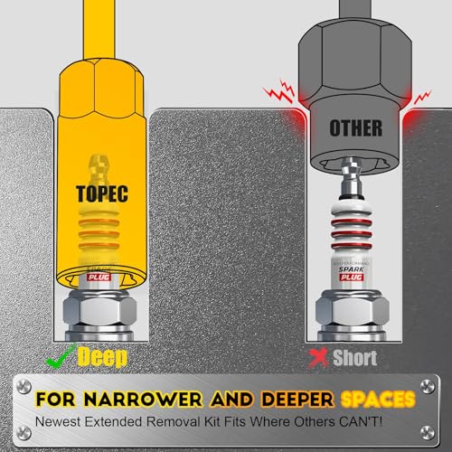 Topec 10PCS Deep Lug Nut Remover Heavy Duty, 1/2" Drive Impact Wheel Lock Removal Kit, Spiral Type Lug Nut Removal Tool for Removing Stripped, Broken, Damaged, Rounded Bolts, Nuts & Screws - Image 2