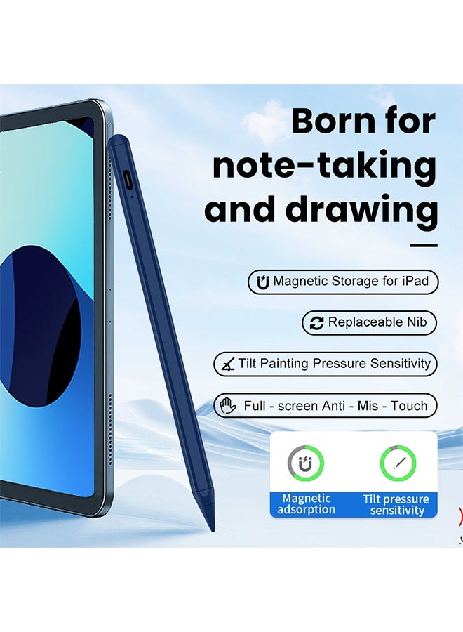 Tilt Sensitivity Palm Rejection Stylus Pen for Apple iPad(2018 and After) 6/7/8/9/10th Generation/ipad Pro 11 / Pro 12.9 inch/Air 3 4 5 6/Mini 5&6, Precise Writing Drawing Digital iPad Pencil - Image 2