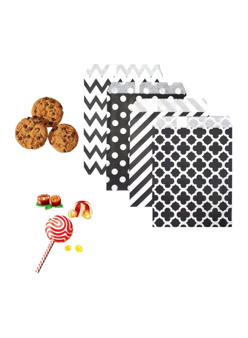 general Candy Paper Bags, Disposable Party Kraft Paper Cookie Snack Gift Candy Paper Bags, 100 Small Paper Bags Candy Cookie Buffet, Biodegradable Graduation Party Favour Bags (Black, 5 X 7 inches)  - Image 1
