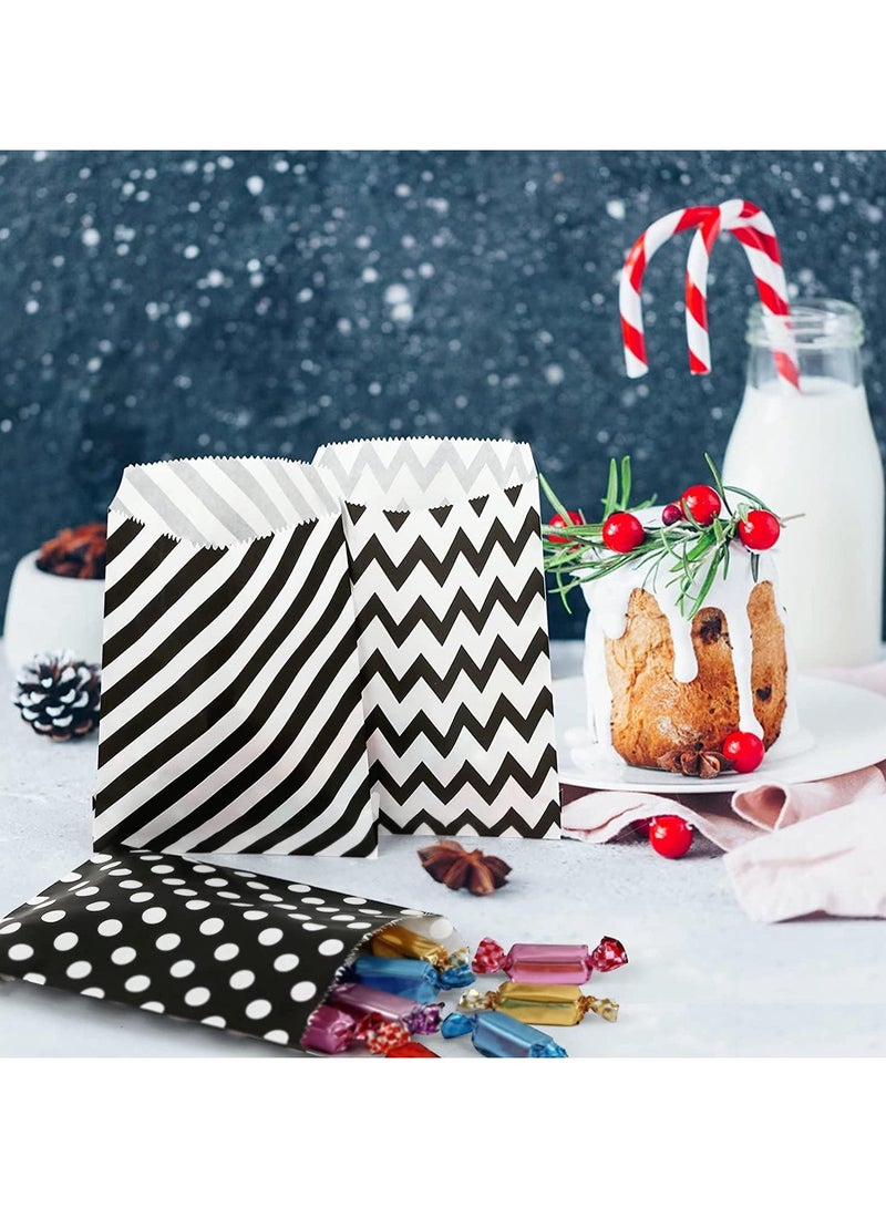 general Candy Paper Bags, Disposable Party Kraft Paper Cookie Snack Gift Candy Paper Bags, 100 Small Paper Bags Candy Cookie Buffet, Biodegradable Graduation Party Favour Bags (Black, 5 X 7 inches)  - Image 4