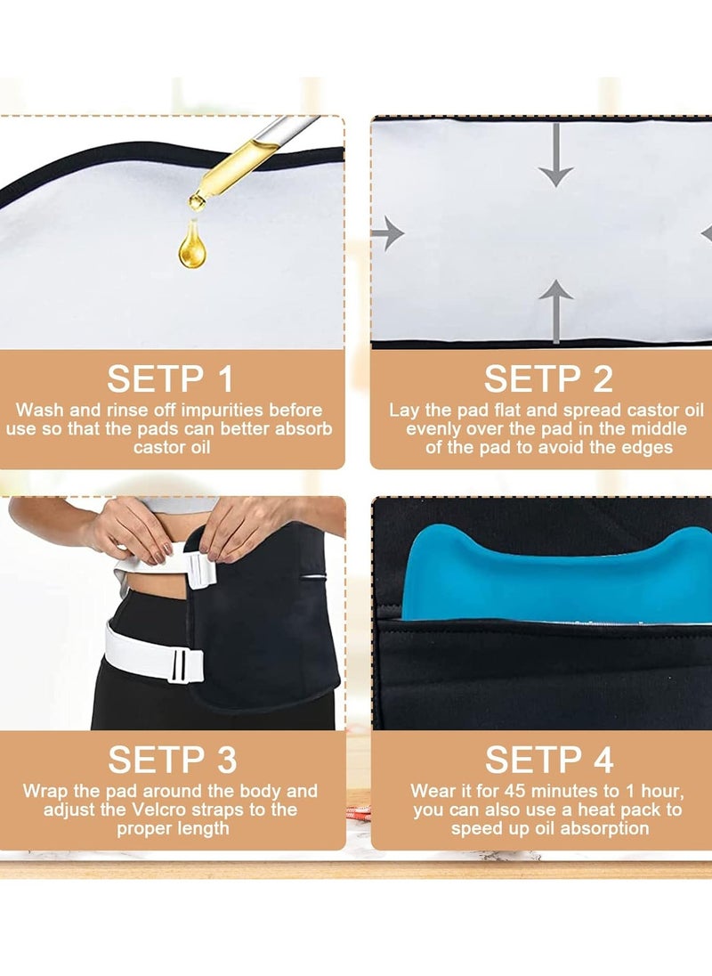 Gerenic Castor Oil Belt Wrap Waist and Neck for Liver Detox Reusable Castor Oil Pack Kit with Adjustable Strap (Oil Not Included)  - Image 3
