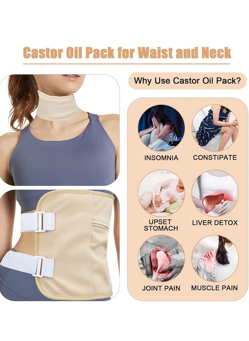 Gerenic Castor Oil Belt Wrap Waist and Neck for Liver Detox Reusable Castor Oil Pack Kit with Adjustable Strap (Oil Not Included)  - Image 5