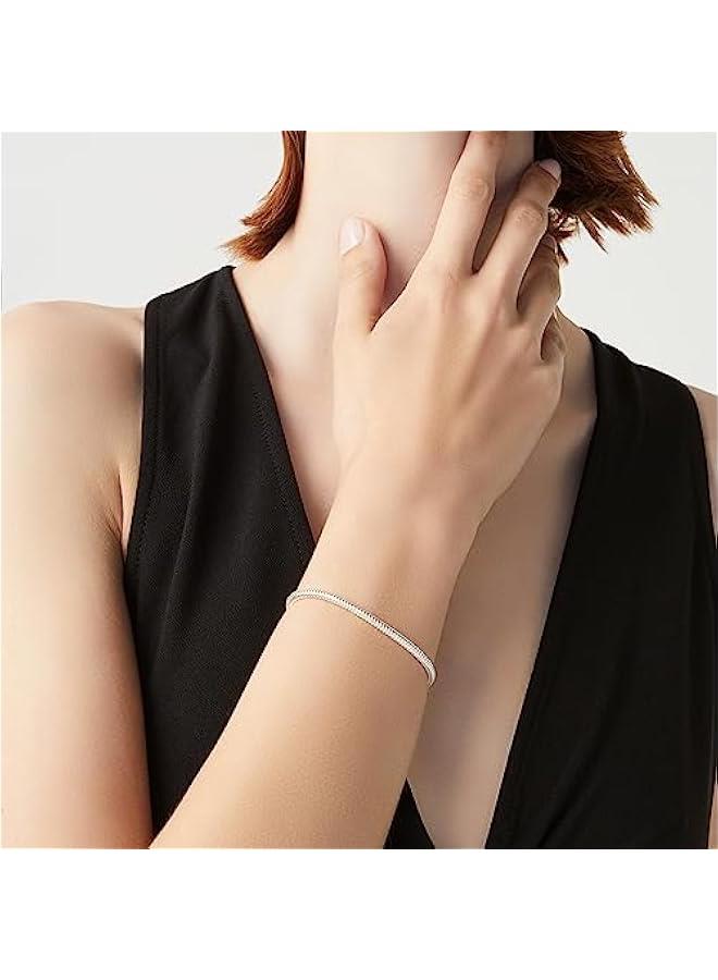 Arabest Italian 925 Sterling Silver Solid 3mm Snake Chain Bracelet for Women Men, Made in Italy - Image 3