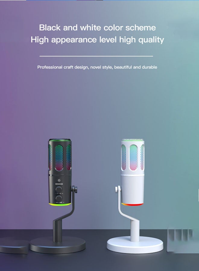 Bukela Gaming Microphone, Usb Computer Desktop Microphone, Condenser One-button Mute Recording Microphone, Suitable for Home, Computer, Stage, Camera, Recording, Musical Instrument, Broadcasting, Ktv, Conference, Interview, Live Broadcast - Image 5