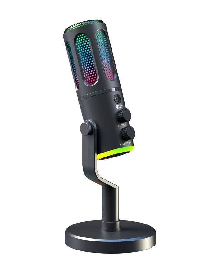 USB Microphone for Gaming, Streaming, Podcasting, Twitch, YouTube, Discord, Recording for PC and Mac, 4 Polar Patterns, Studio Quality Sound, Plug & Play-Blackout